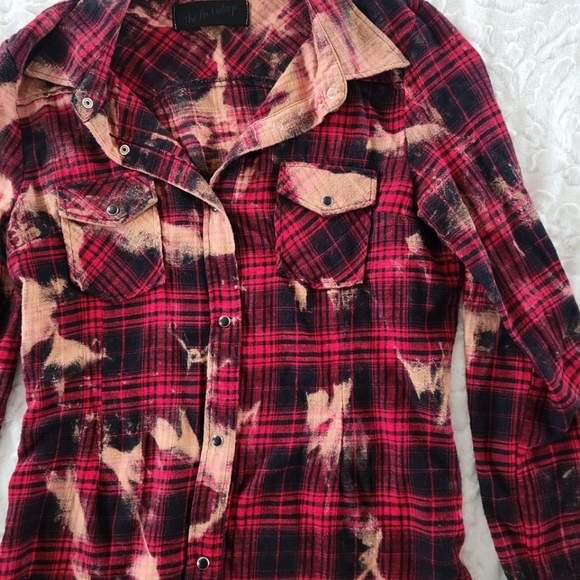 Bleach Dyed One-of-a-kind Flannel - Picture 5 of 8